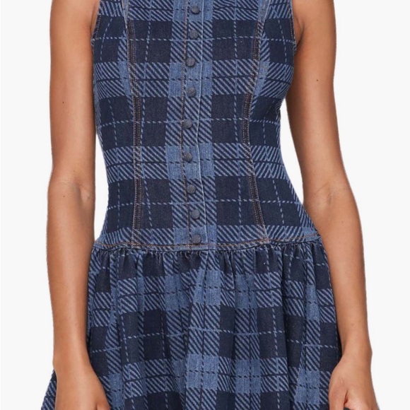 Avec Les Filles Blue Plaid women’s  Dress - Picture 2 of 5